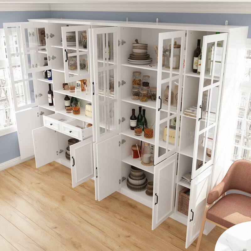 China Cabinet with Tempered Glass Doors Glass Door Storage Cabinet