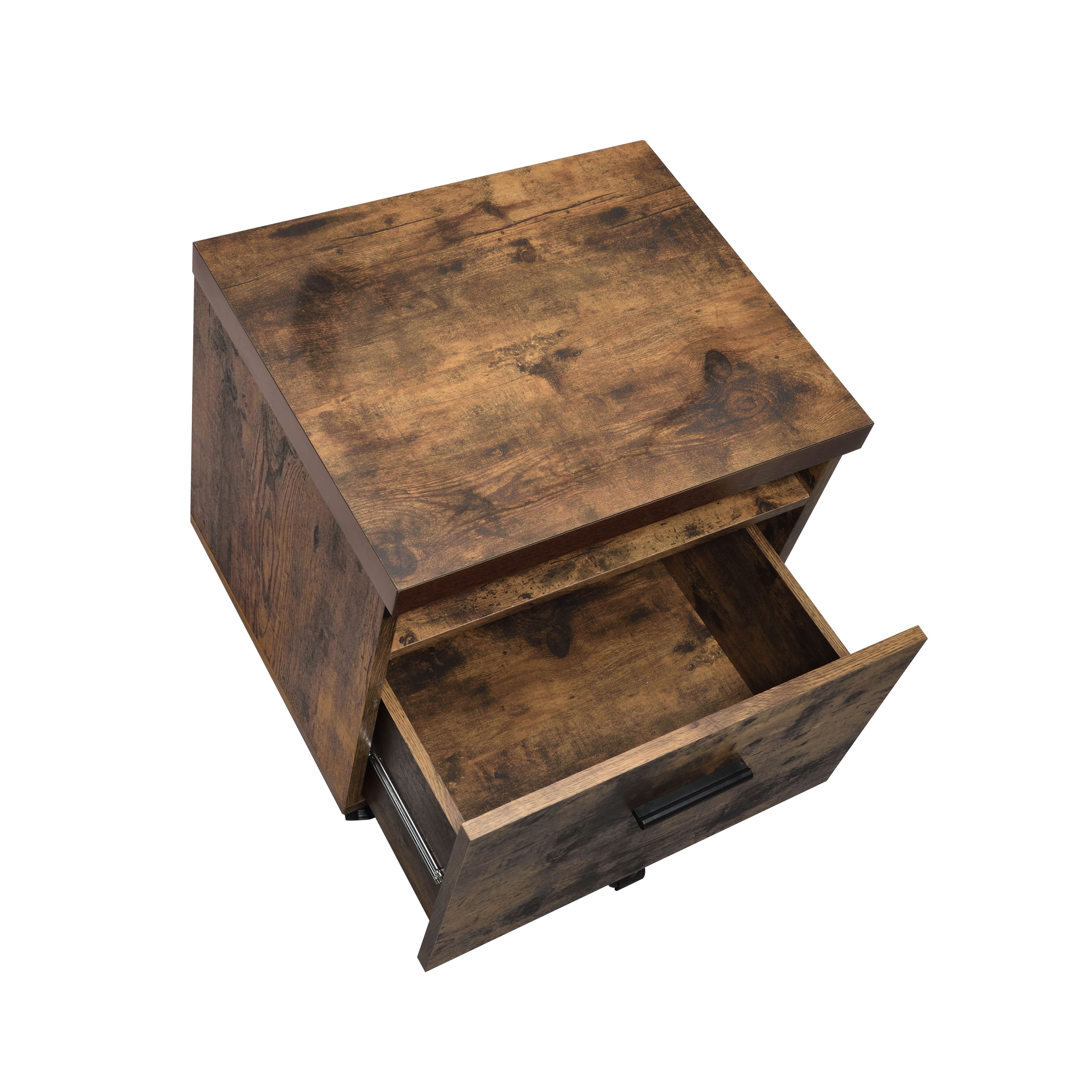 Brown Wooden Filing Under Desk 1 Drawer and Universal Wheels