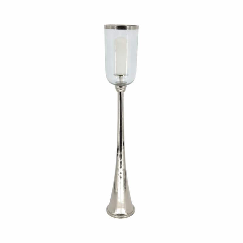 Modern Metal and Glass Floor Candle Stand for Pillar Candles