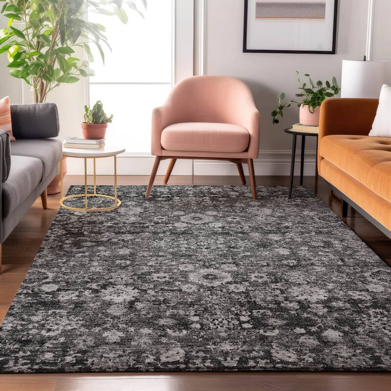 Premium Washable Super Soft Vintage Traditional Mayfield Rug - Gray - 3' x 5' - Rectangle