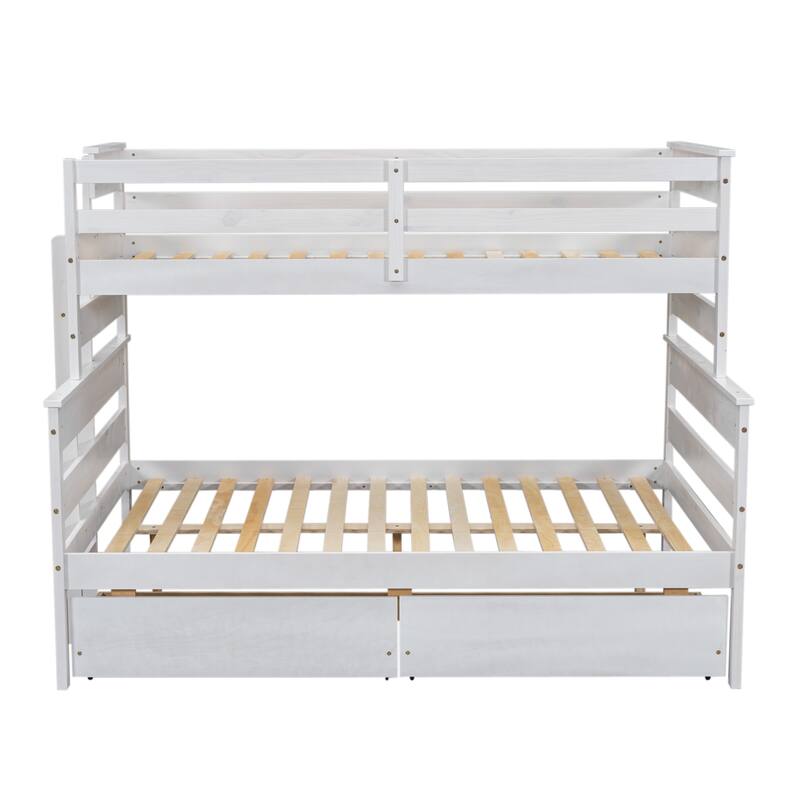 Twin over Full Bunk Bed with 2 Drawers or Trundle