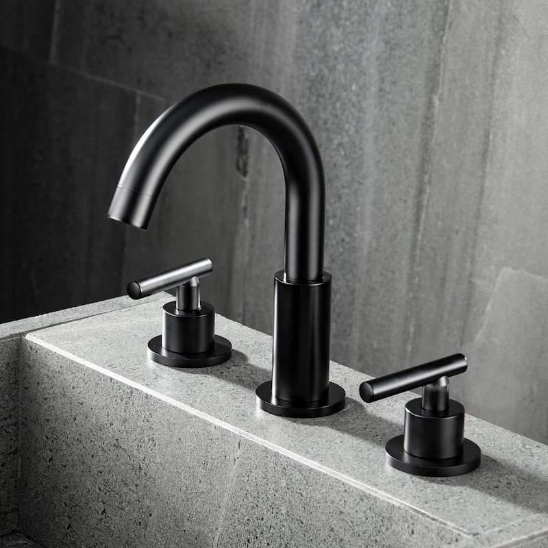 Modland 8-Inch Widespread Bathroom Faucet with Dual-Handle and 360°Swivel Spout