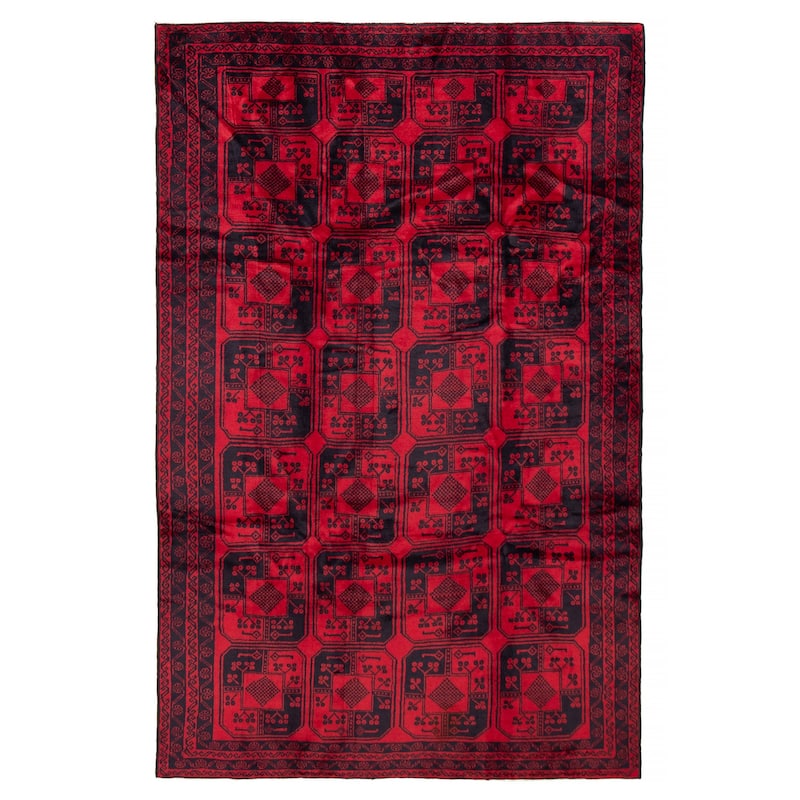 ECARPETGALLERY Hand-knotted Teimani Red Wool Rug - 6'3 x 9'8 - 6'3 x 9'8 - Red