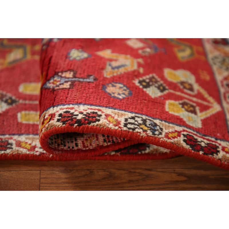 Abadeh Persian Vintage Square Area Rug Handmade Wool Carpet - 2'1"x 2'4"