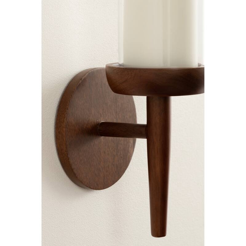 Kate and Laurel Shae Wood and Glass Wall Sconce