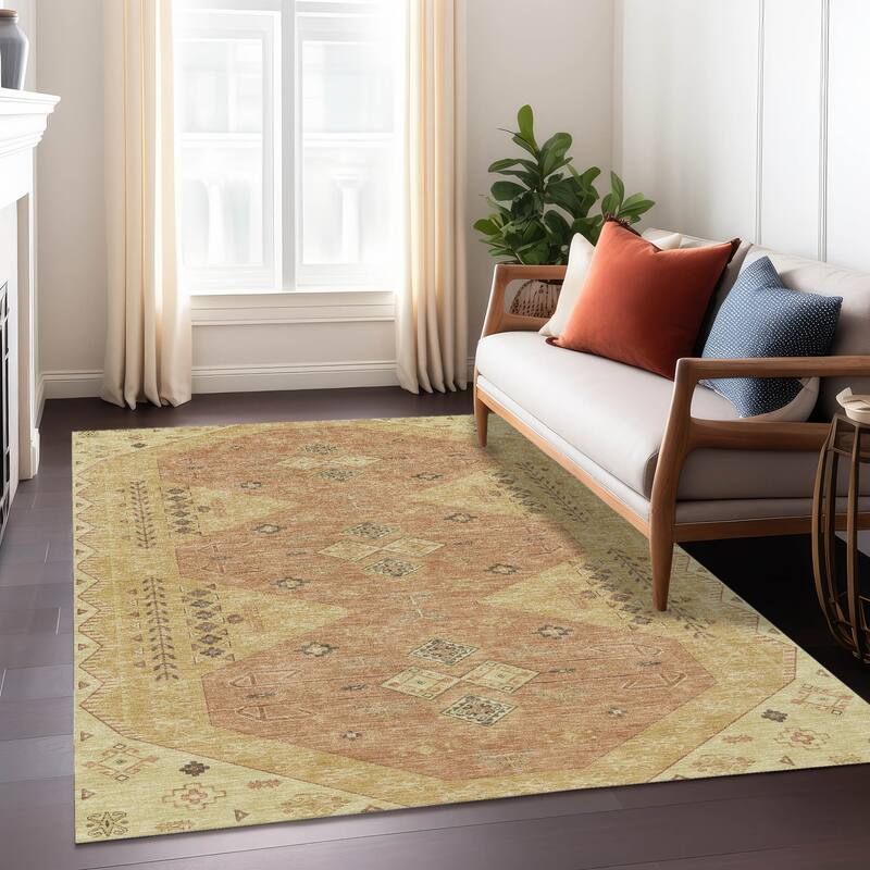Machine Washable Indoor/ Outdoor Global Hiawatha Chantille Rug