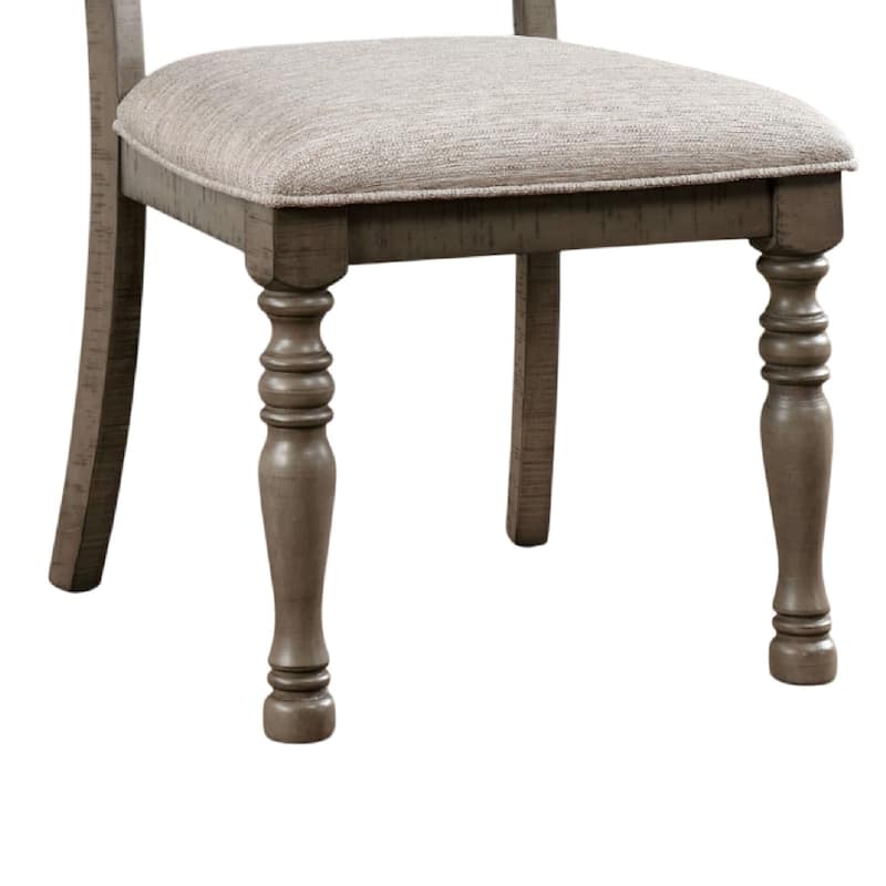Cay Side Dining Chair Set of 2, Turned Legs, Curved Back, Gray