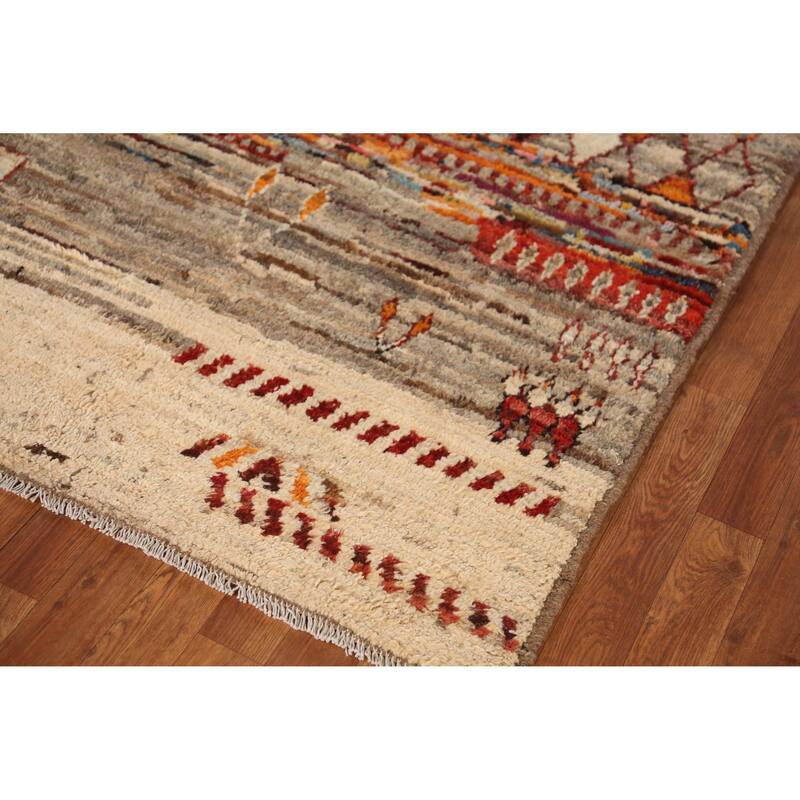 Trellis Geometric Moroccan Oriental Rug Handmade Wool Carpet - 4'1" x 6'0"