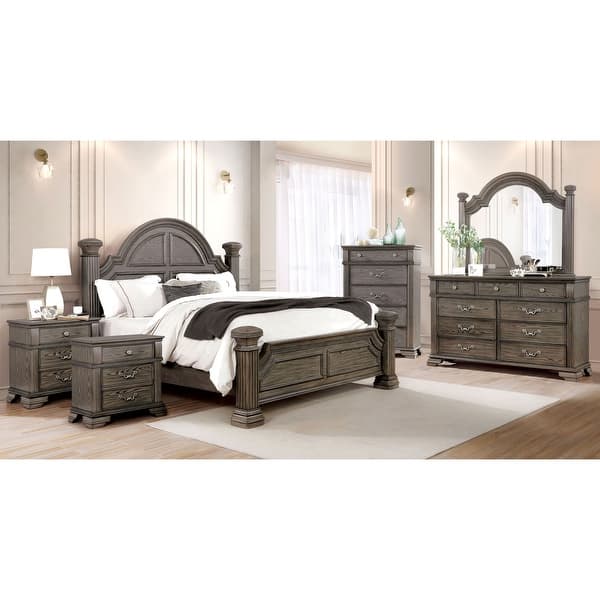 slide 2 of 14, Stroh Traditional 6-Piece Bedroom Set with USB by Furniture of America Grey - California King