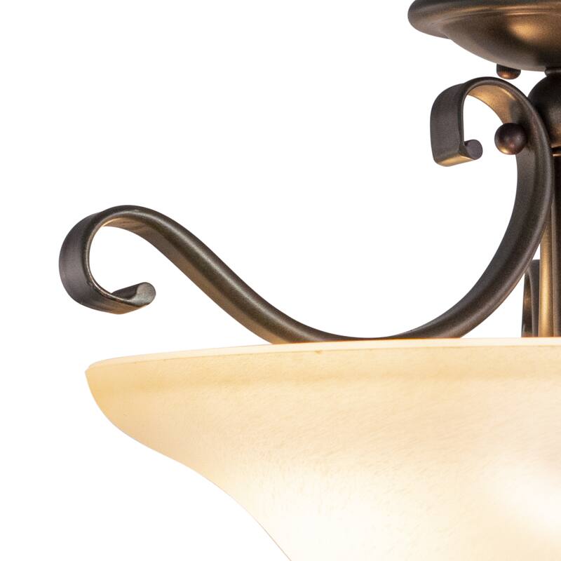 Monrovia 17-in W Dual Mount Semi Flush Ceiling Light or Pendant