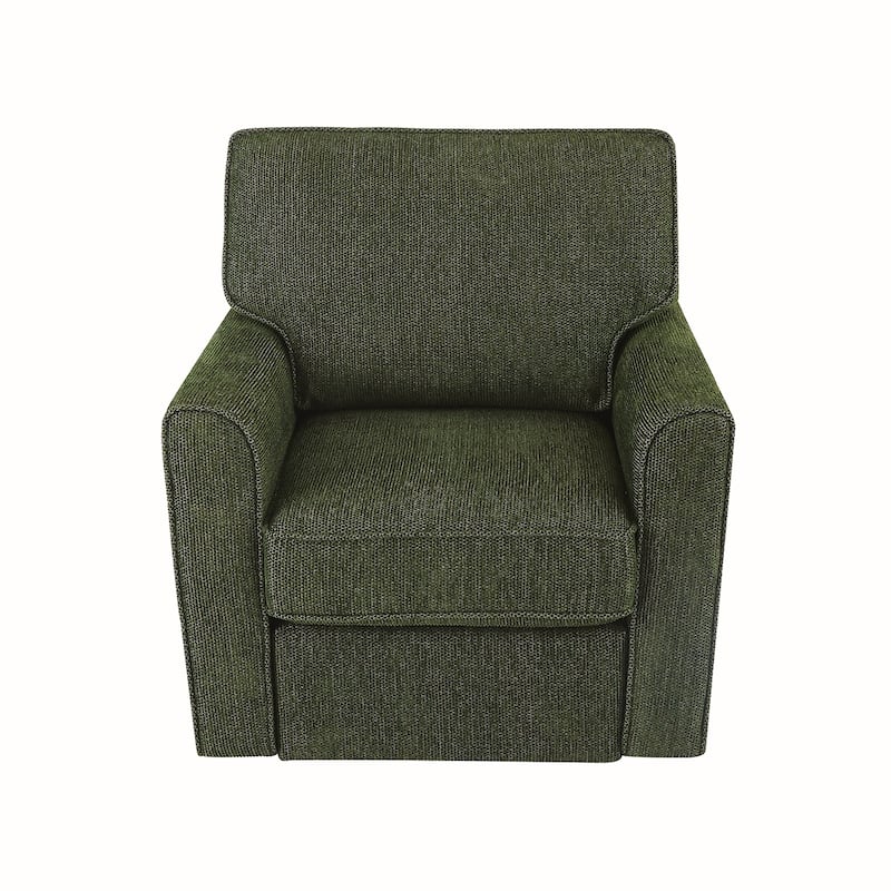 Chenille Swivel Barrel Armchair With Side Pockets