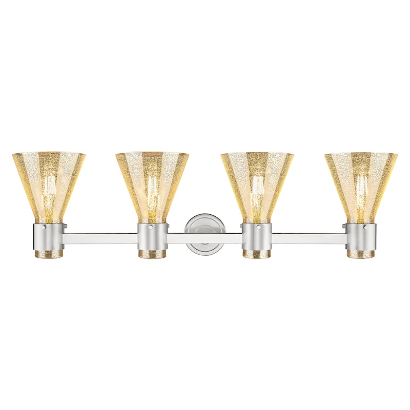 Innovations Lighting Downtown Urban - Lawton Cone - 4 Light 34" Wall-Mounted Bath Vanity Light