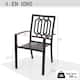 Patio Dining E-coating Weather-resistant Stackable Armchairs (Set of 2)- with 4 Patterns of Back