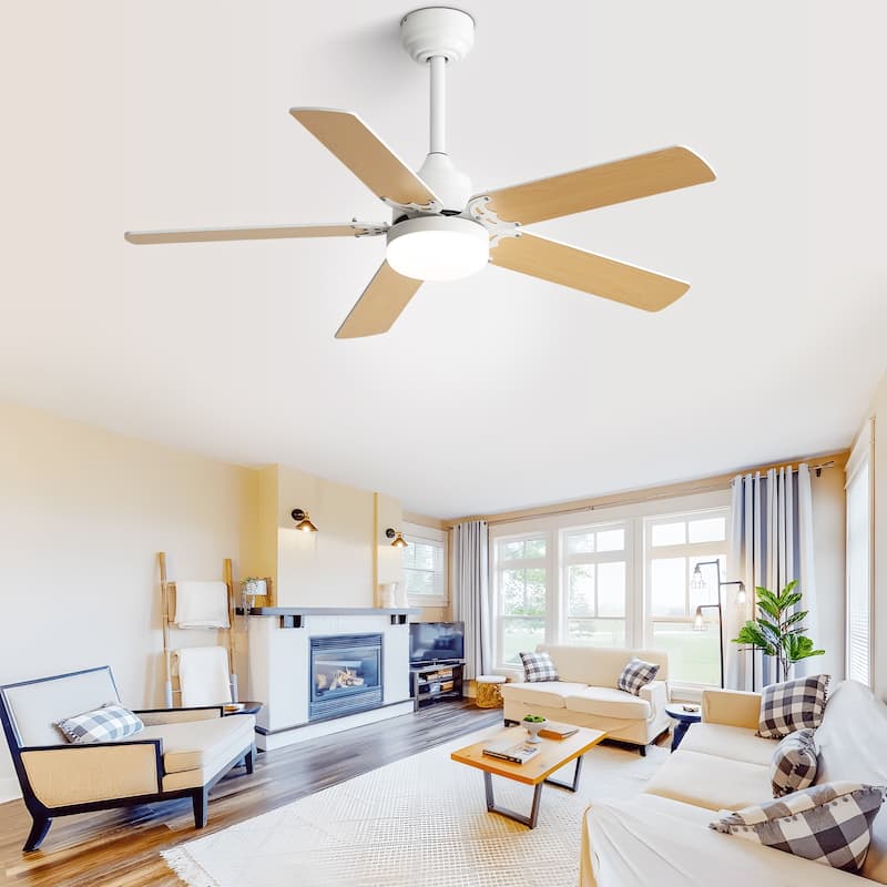 42 Inch Ceiling Fan With 3 Color Dimmable Light 5 Blades Remote Control Reversible DC Motor