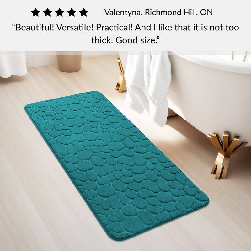 Memory Foam Runner Bath Mat Pebble Design 48x18