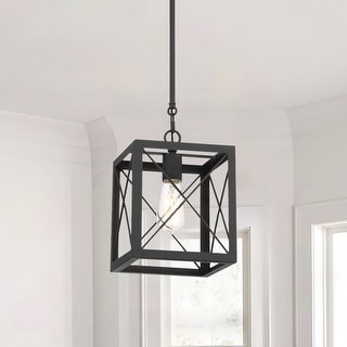 Acroma 1-light Farmhouse Rustic Rectangle Kitchen Island Pendant Light - 8 inches