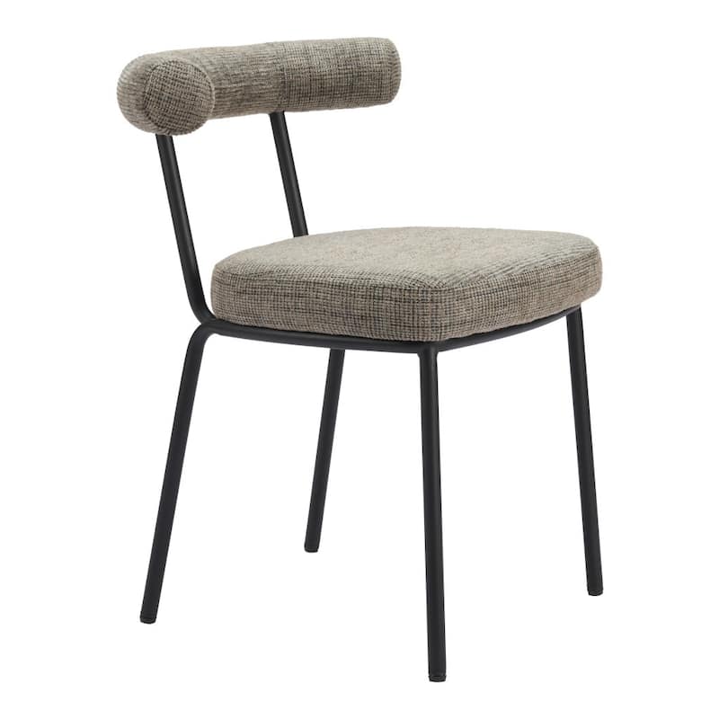 HomeRoots Set of Two Green and Black Upholstered Chenille Open Back Dining Side Chairs - 23' X '29.9' X '23