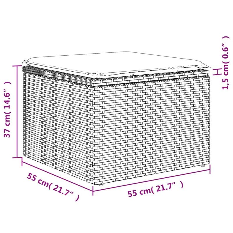 vidaXL Garden Sofa Set PE rattan Large UV-resistant materials