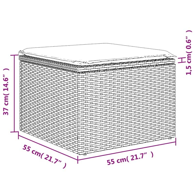 vidaXL Garden Sofa Set - 21.7 x 21.7 x 14.6