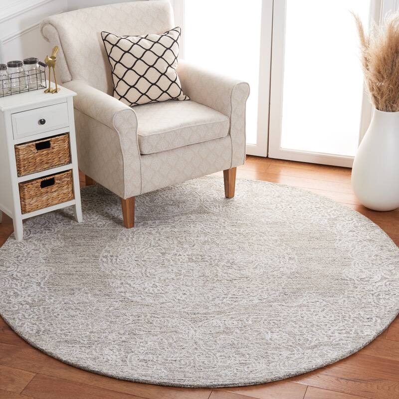 SAFAVIEH Handmade Precious Jaquelin Rug - 6' Round - Beige/Ivory
