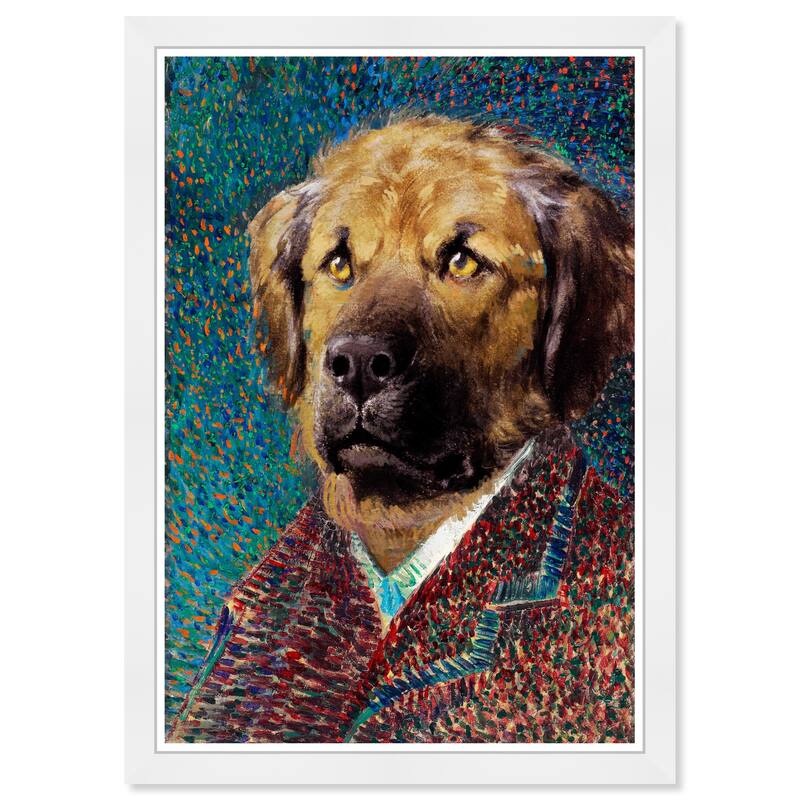 Wynwood Studio Prints Animals Dog Van Gogh Brown and Traditional Wall Art Canvas Print