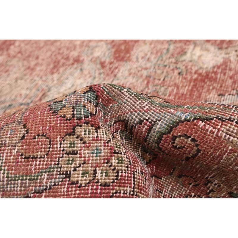 ECARPETGALLERY Hand-knotted Antalya Vintage Dark Red Wool Rug - 9'0 x 12'2
