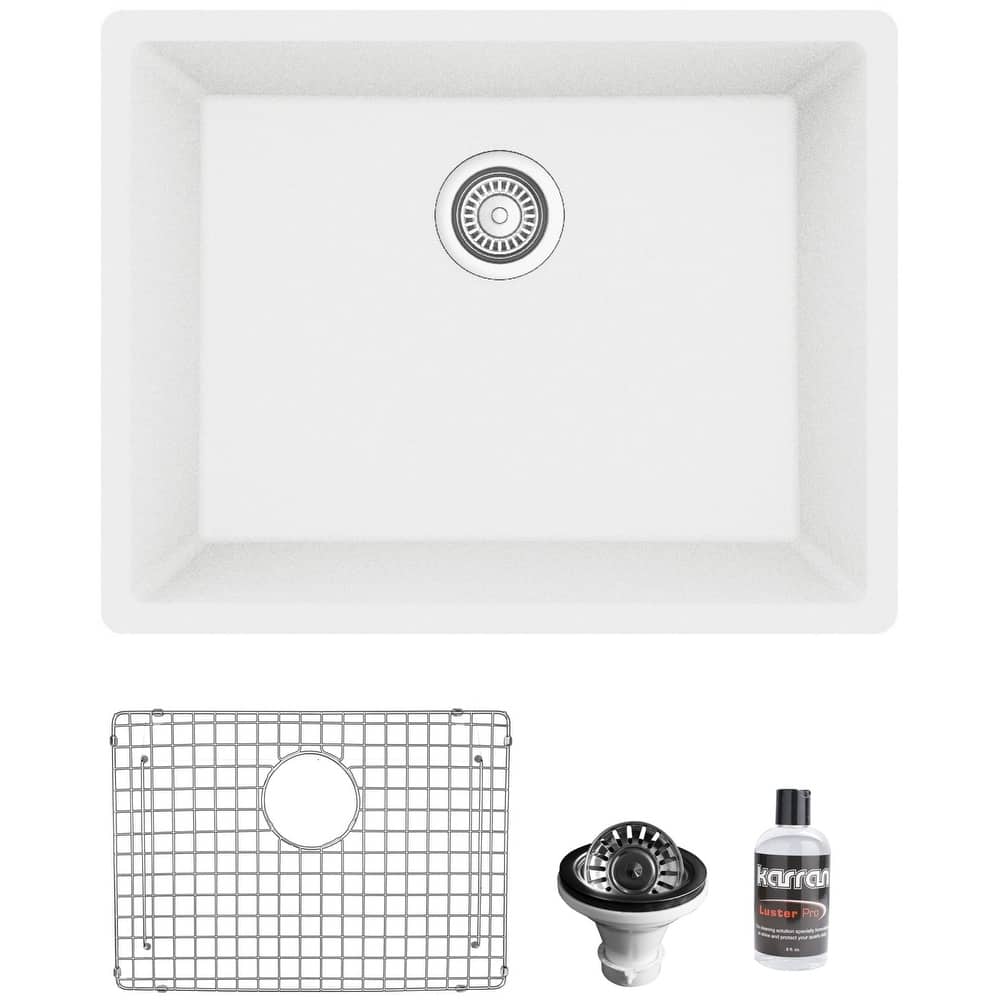 Karran USA QU-820-PK1 Quartz QU 24-3/8" Undermount Single Basin Quartz