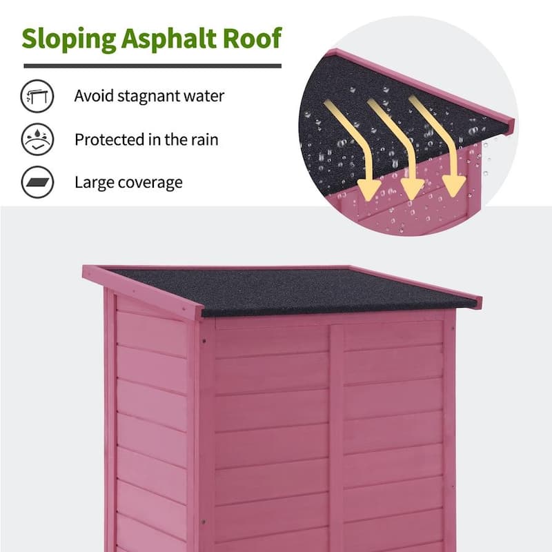 MCombo Small Outdoor Storage Cabinet Shed with Double Doors (24.6" x 18.3" x 38.2"), Wooden 0985