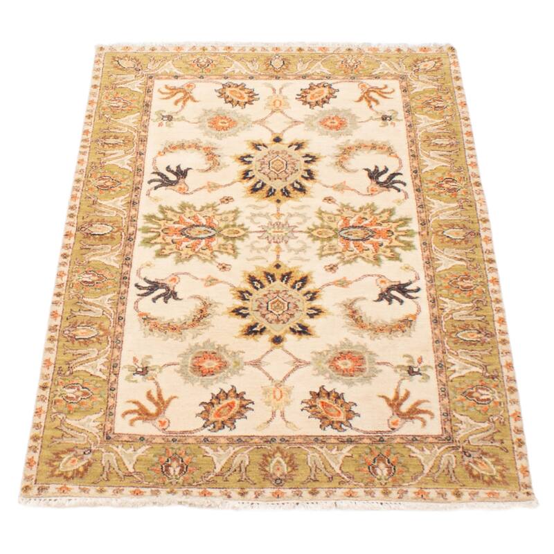 ECARPETGALLERY Hand-knotted Jamshidpour Cream Wool Rug - 3'1 x 5'2