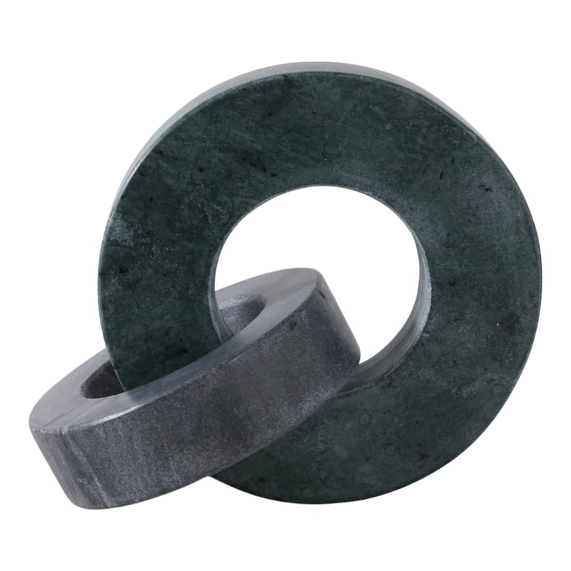 Marble Decorative Object Contemporary Interlocking Ring Sculpture