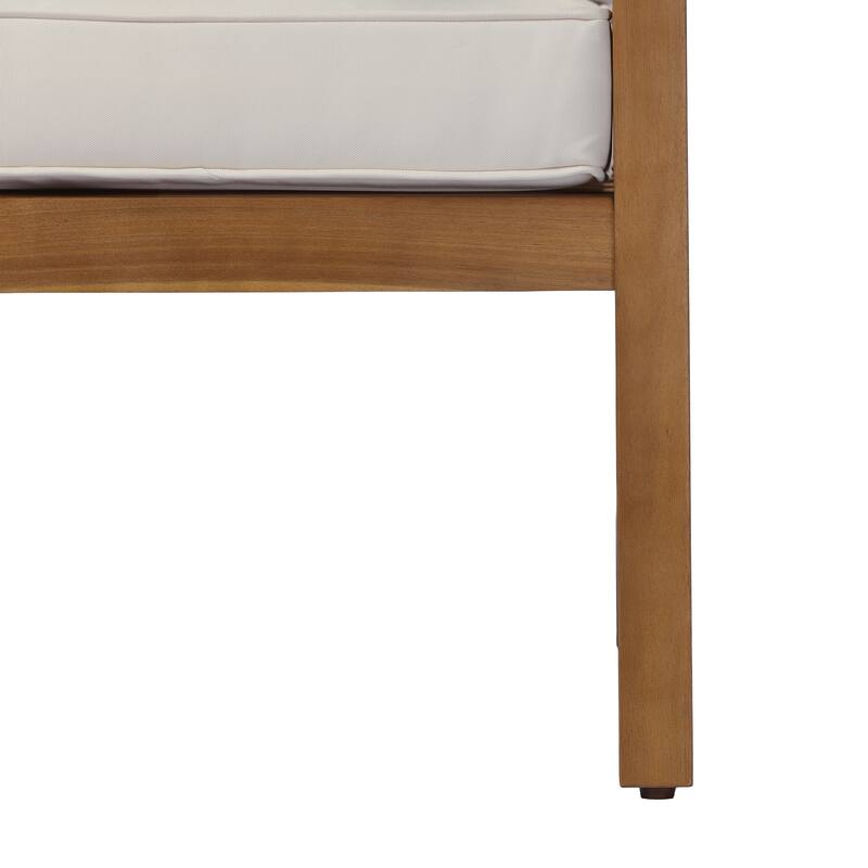 Christopher Knight Home - Erin 5-Piece Outdoor Acacia Wood Conversation Set with Cushioned Lounge Chairs & Round Coffee Table