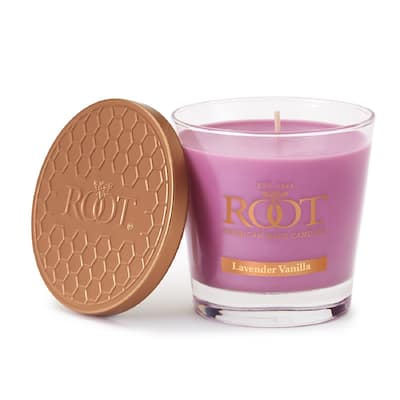 Root Candles Lavender Vanilla Scented 6.3 oz Small Veriglass Jar