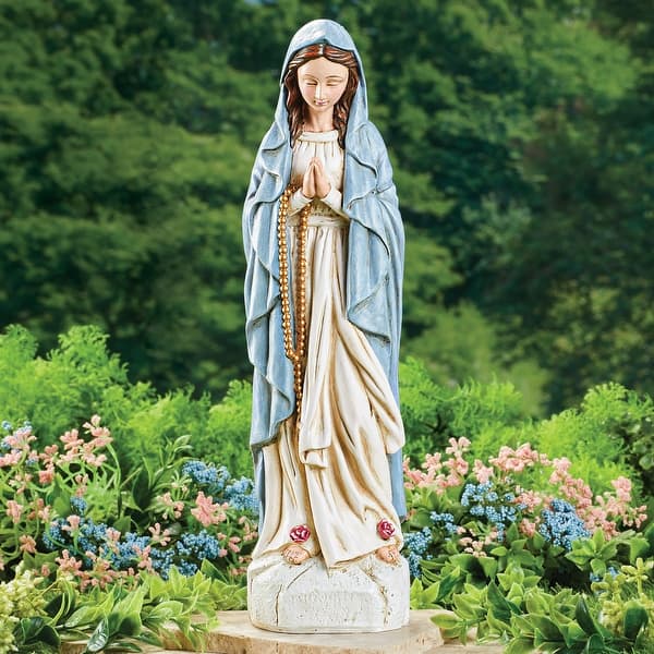 Hand-Painted Virgin Mary Beautiful Garden Statue - 16.500 x 5.880 x 5. ...