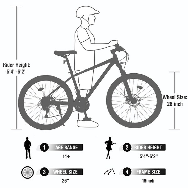 Mountain Bike for Men and Women 26 inch 8 Speedl Suspension Fork Bed Bath Beyond 41257189