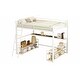 preview thumbnail 10 of 13, Loft Bed with Metal Frame, Integrated Desk, Storage Shelving, and Built-in Charging Station Full