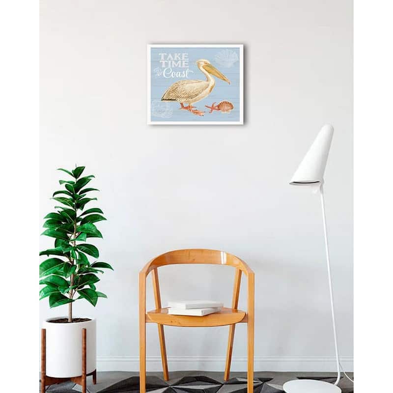 Bayside I Framed Poster - 18 x 18 Inch - White