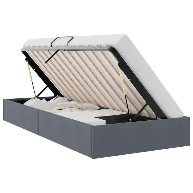 vidaXL Storage Bed with Mattress in Velvet
