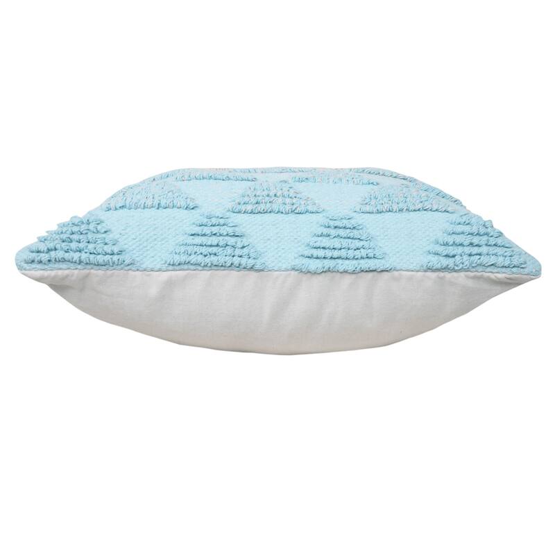 HomeRoots 20" X 20" Bright Blue And Off-White 100% Cotton Geometric Zippered Pillow