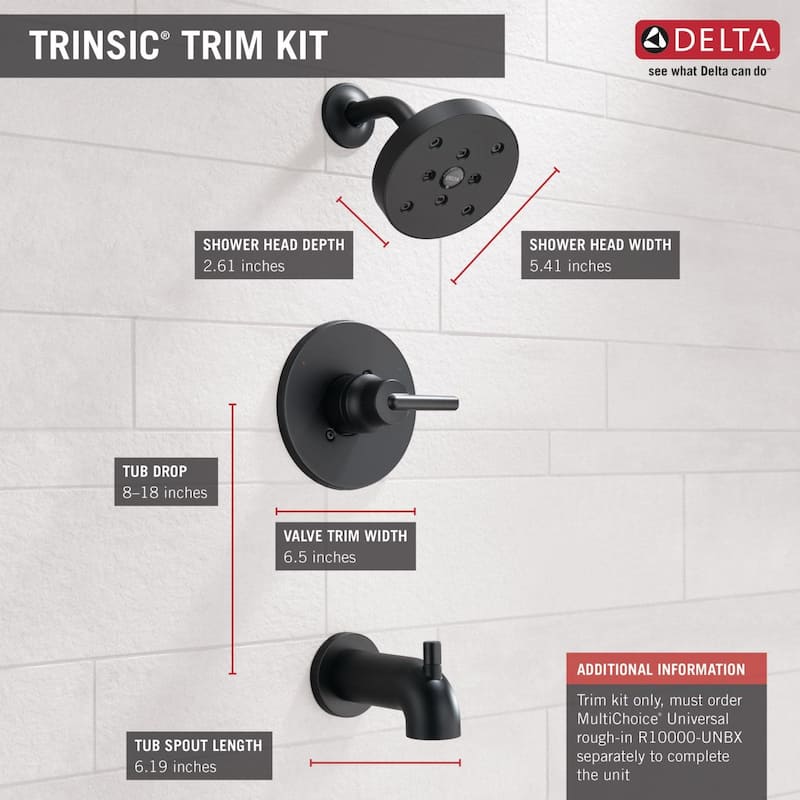 Delta Trinsic Monitor 14 Series Single Function Pressure Balanced Tub