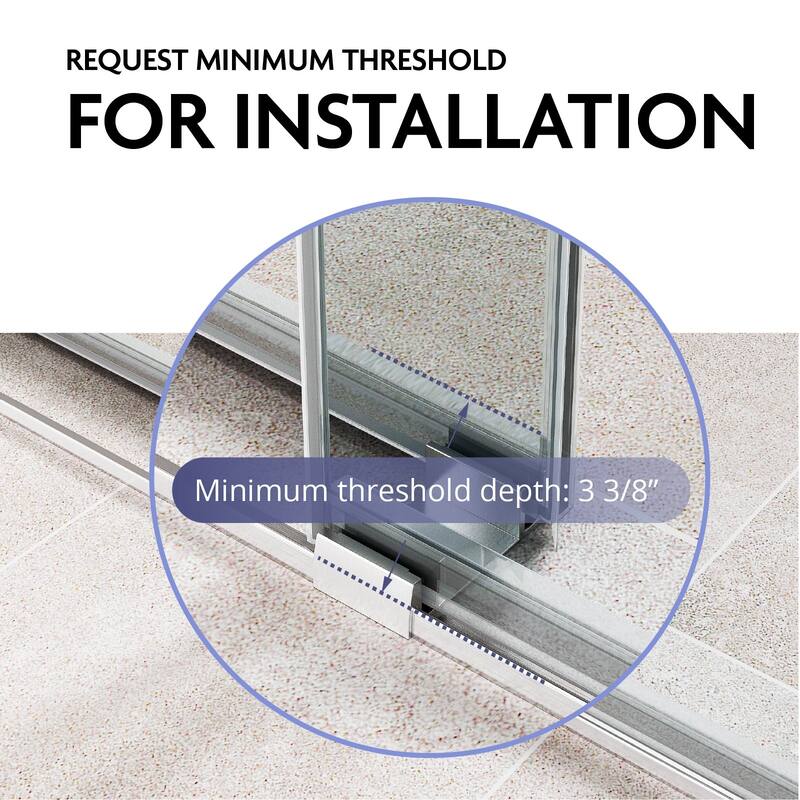 VS Series 68" - 72" W X 78" H Soft Closing Frameless Double Sliding Shower Doors With 3/8" Tempered Clear Glass