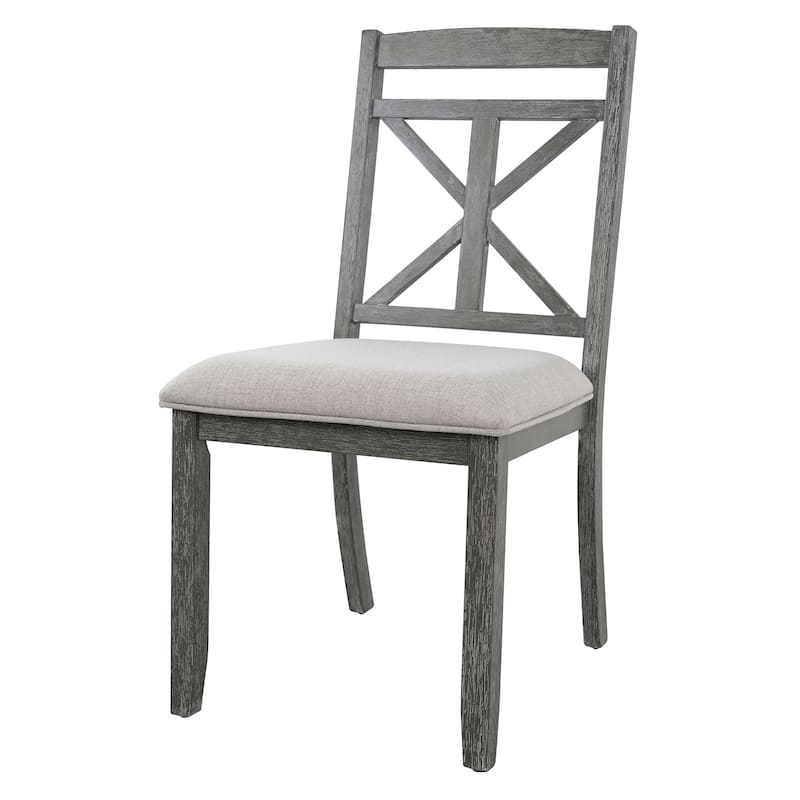 Retro 5-Piece Dining Table Set with Extendable Round Table and Upholstered Chairs for Dining Room