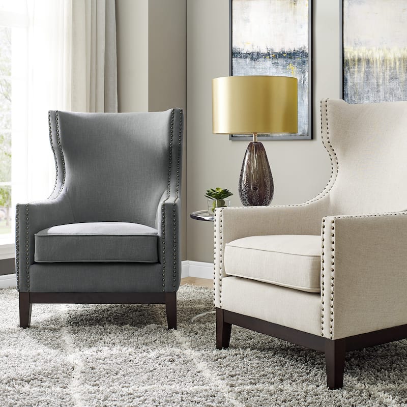 Steve Silver Railey Fabric Upholstered Modern Wingback Accent Chair
