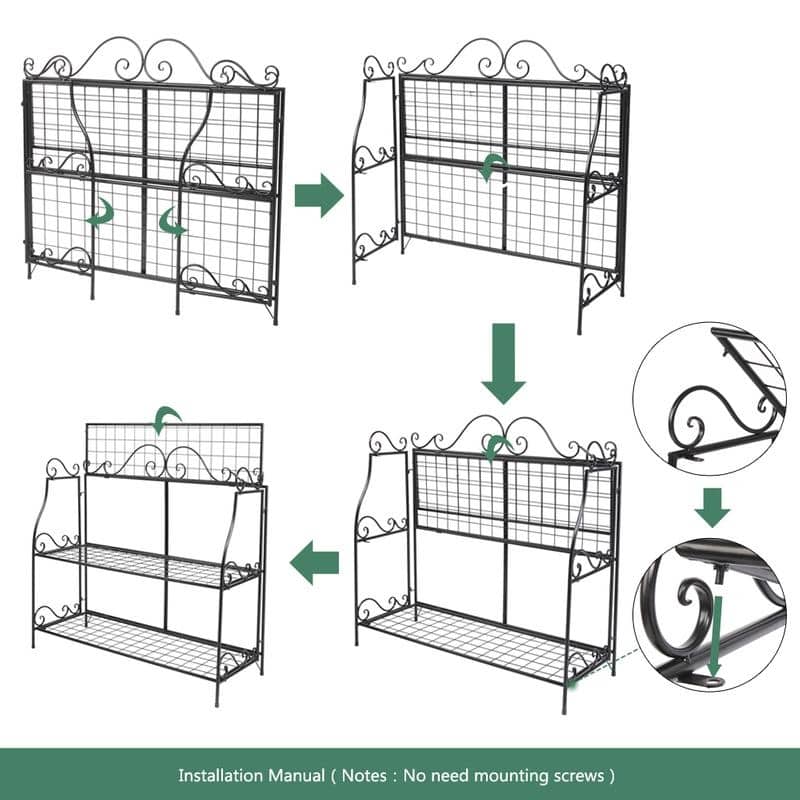 Modan Lace 3-tier Black Iron Plant Stand by Havenside Home