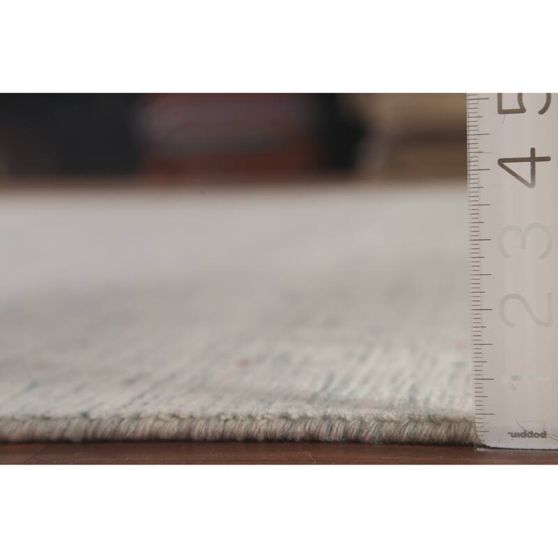 Ivory Tribal Gabbeh Indian Area Rug Handmade Wool Carpet - 9'0"x 11'7"