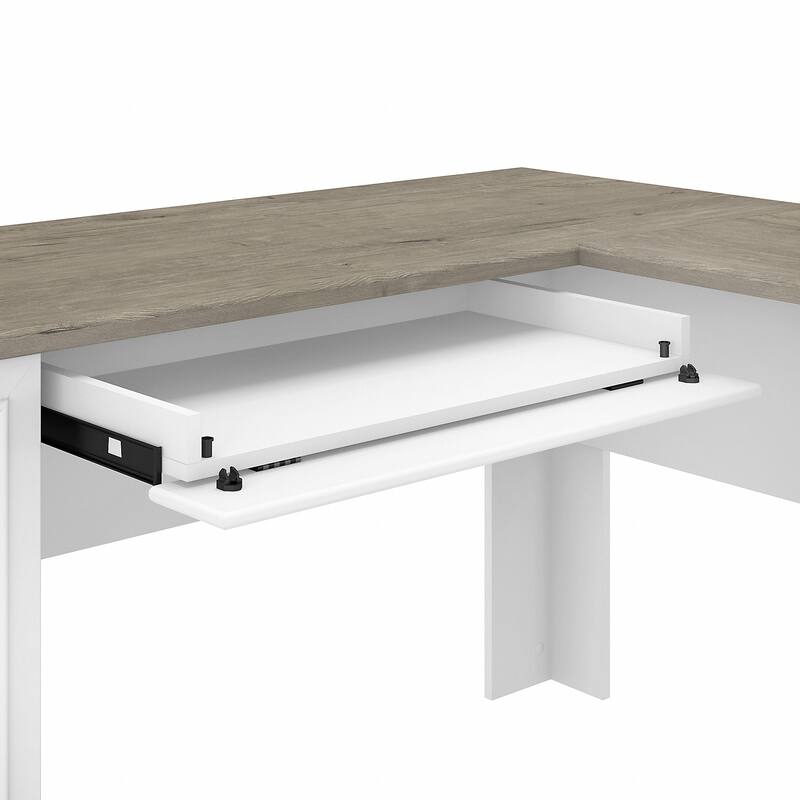 Fairview 60W L Shaped Desk with Drawers and Cabinet by Bush Furniture