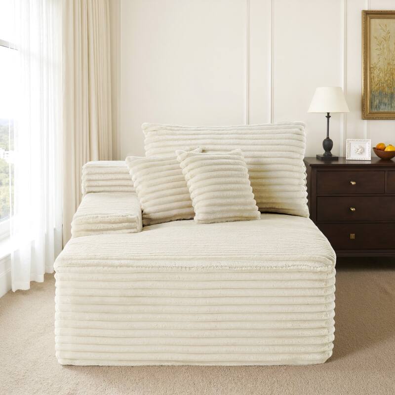 Oversized Upholstered Modular Sectional Chaise Lounge with Pillows