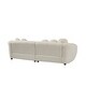 U-Style Modern Curved Sofa, Back Upholstered Couch with Throw Pillows ...