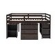 preview thumbnail 21 of 49, Low Study Twin Loft Bed with Cabinet and Rolling Portable Desk, White