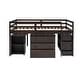 preview thumbnail 4 of 48, Multiple Functions Design Loft Bed with Cabinet, Shelves and Rolling Portable Desk, Twin Size