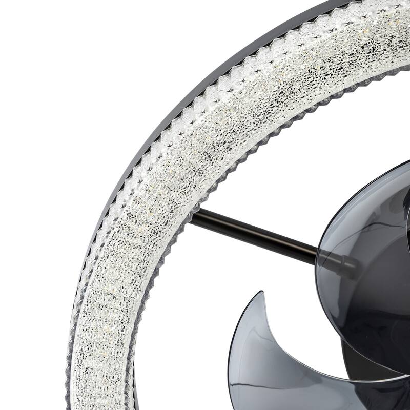 20 in. Black Integrated LED Color Changing Flush Mount With Frosted Acrylic Shade and Remote